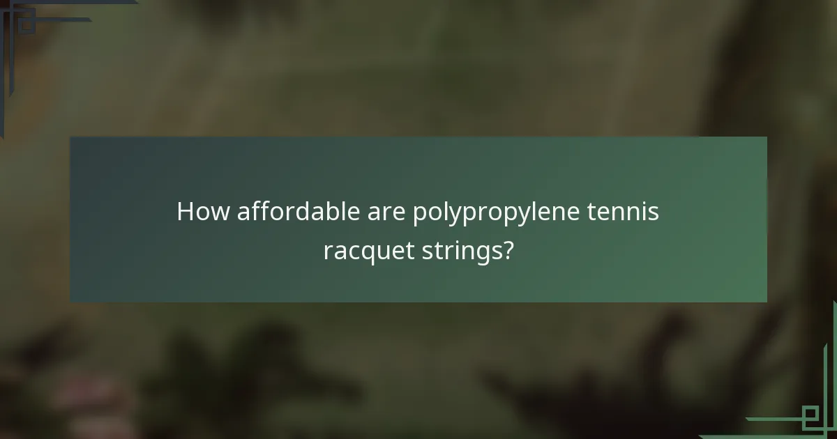 How affordable are polypropylene tennis racquet strings?