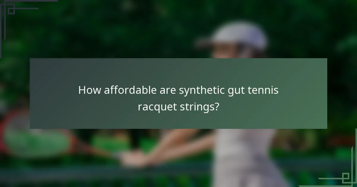 How affordable are synthetic gut tennis racquet strings?