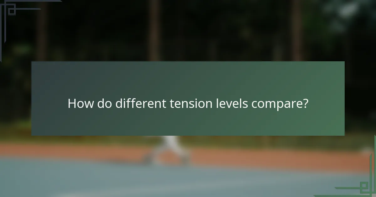 How do different tension levels compare?