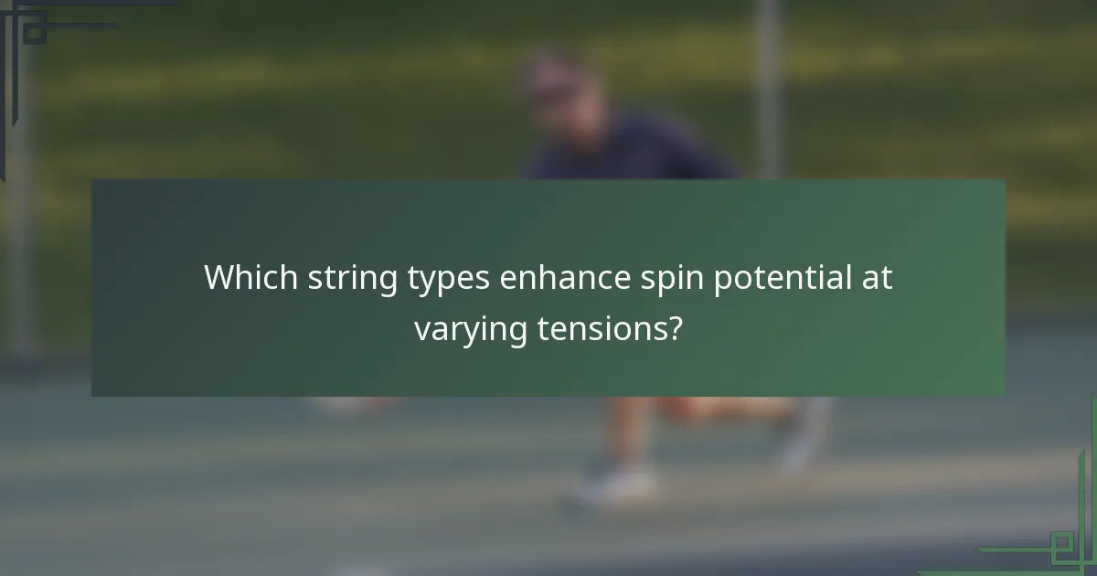 Which string types enhance spin potential at varying tensions?